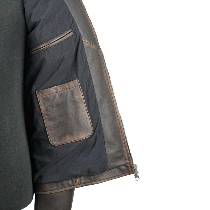 Men's Distressed Brown Leather Jacket