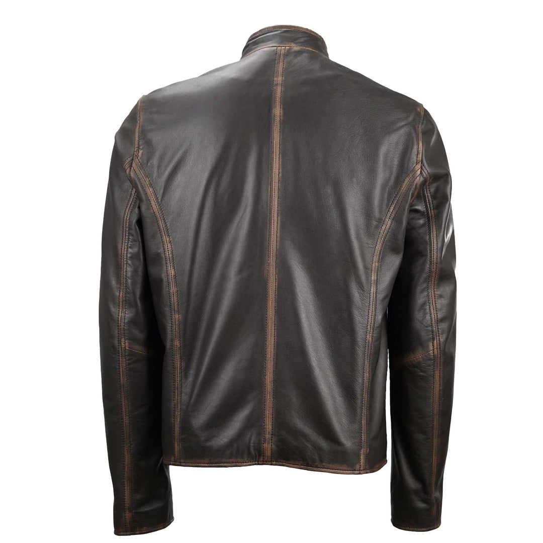 Men's Distressed Brown Leather Jacket