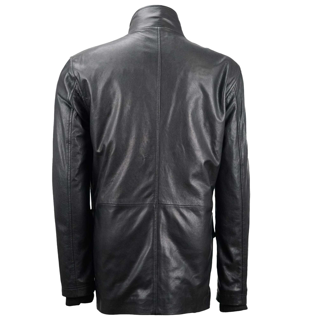 Black Leather Trench Coat Men's