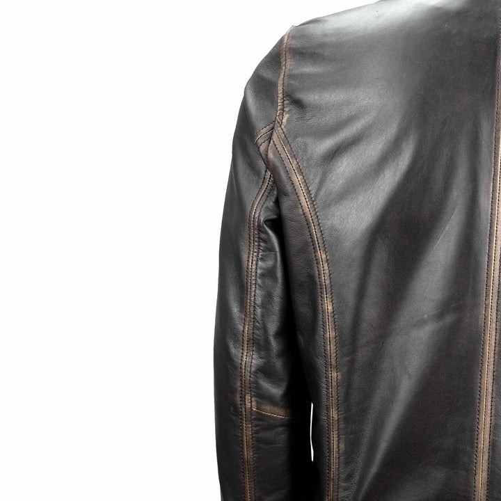 Men's Distressed Brown Leather Jacket