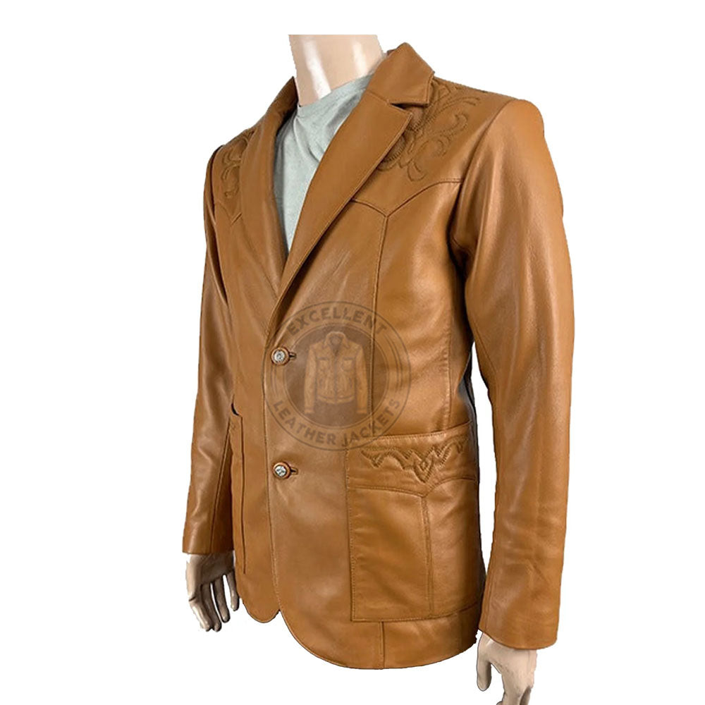 Man’s Brown Leather Blazer