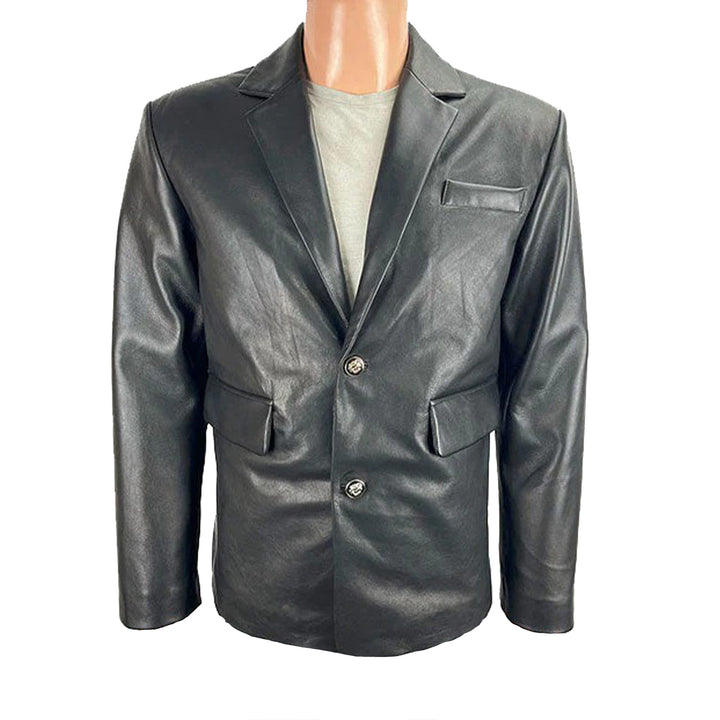 Man’s Black Leather Blazer