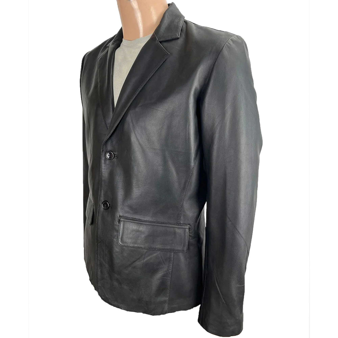 Man’s Black Leather Blazer