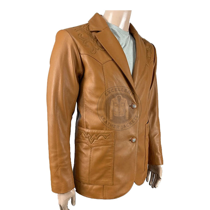 Man’s Brown Leather Blazer