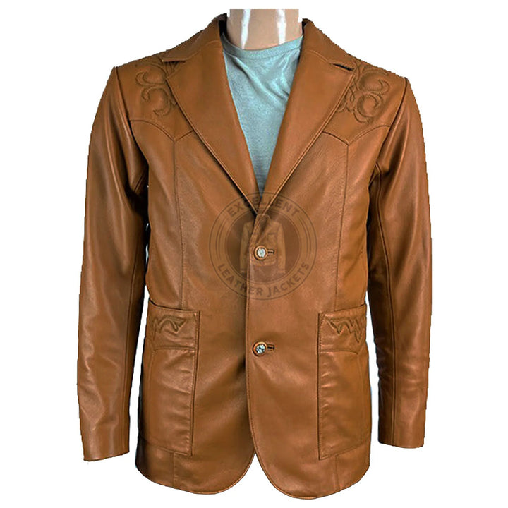 Man’s Brown Leather Blazer