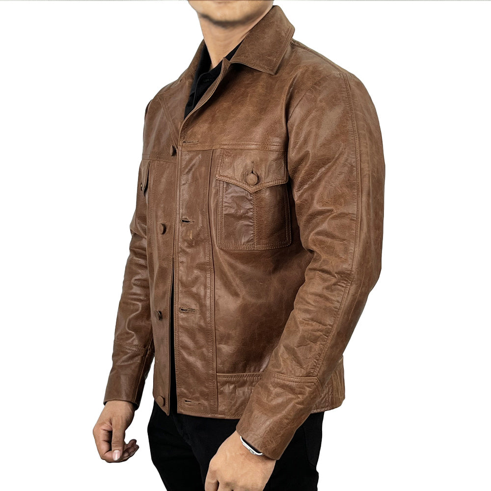 Men's Brown Vintage Leather Jacket