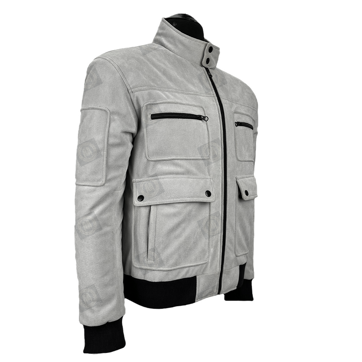 Men's White Woolen Jacket