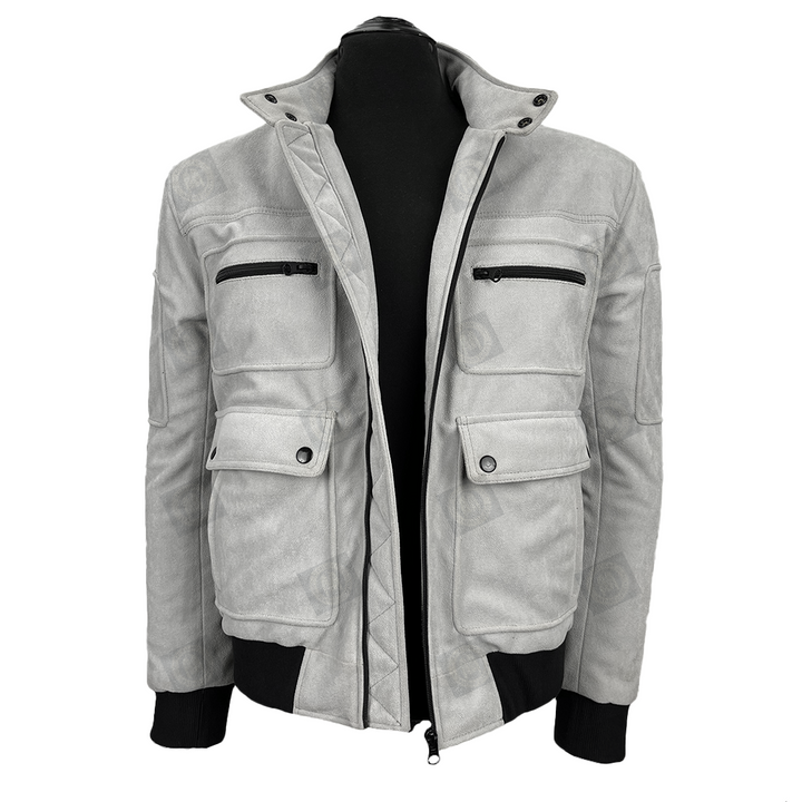 Men's White Woolen Jacket