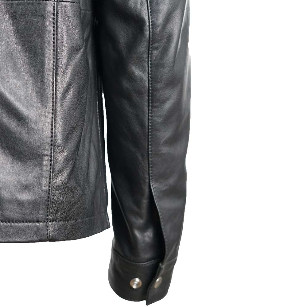 Men's Clearance Black Biker Bomber Leather Jacket