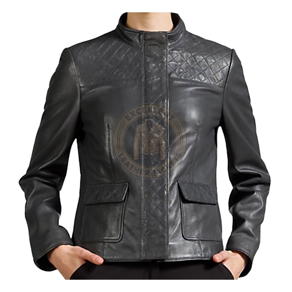 Schwarze Racer Café Jacke für Damen