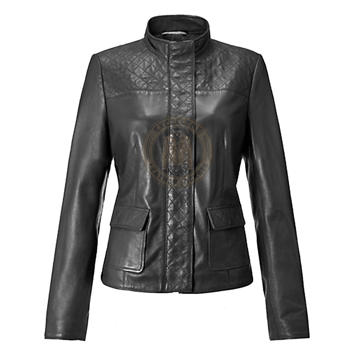 Schwarze Racer Café Jacke für Damen