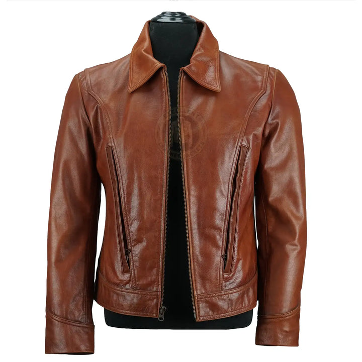 dark brown leather jackets for men