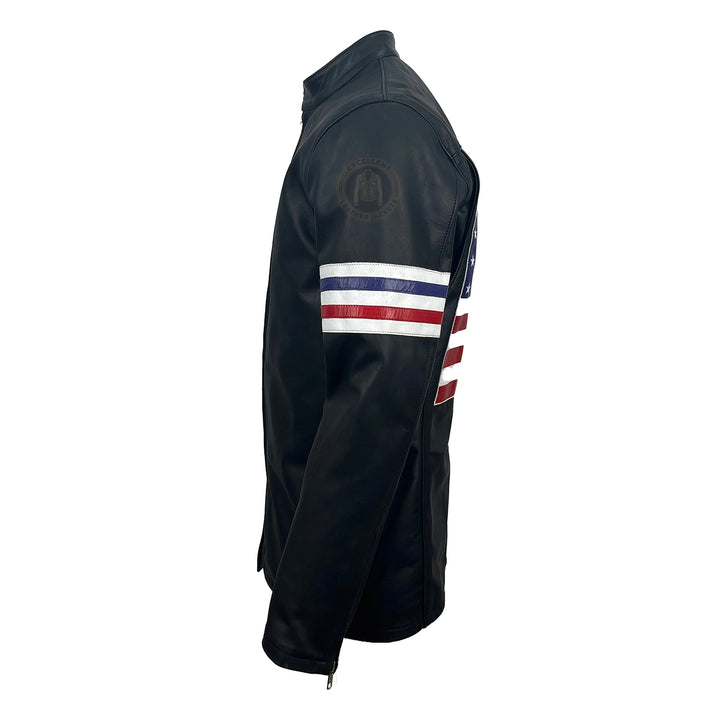 flag style leather jacket