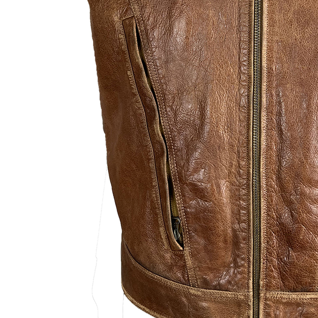 Men's Brown Leather Vest