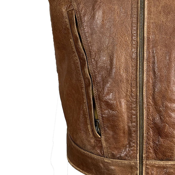 Men's Brown Leather Vest