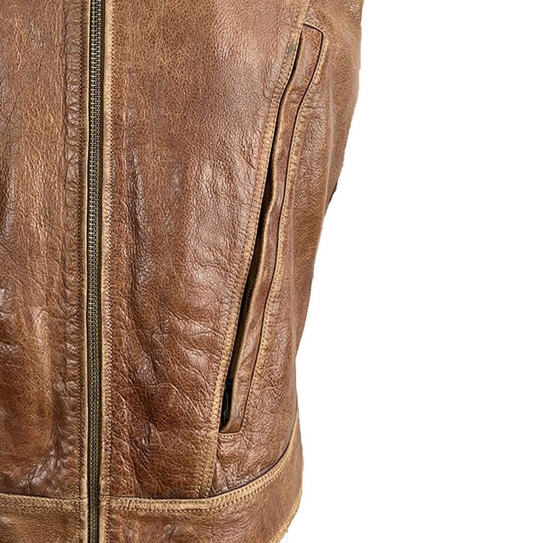 Men's Brown Leather Vest