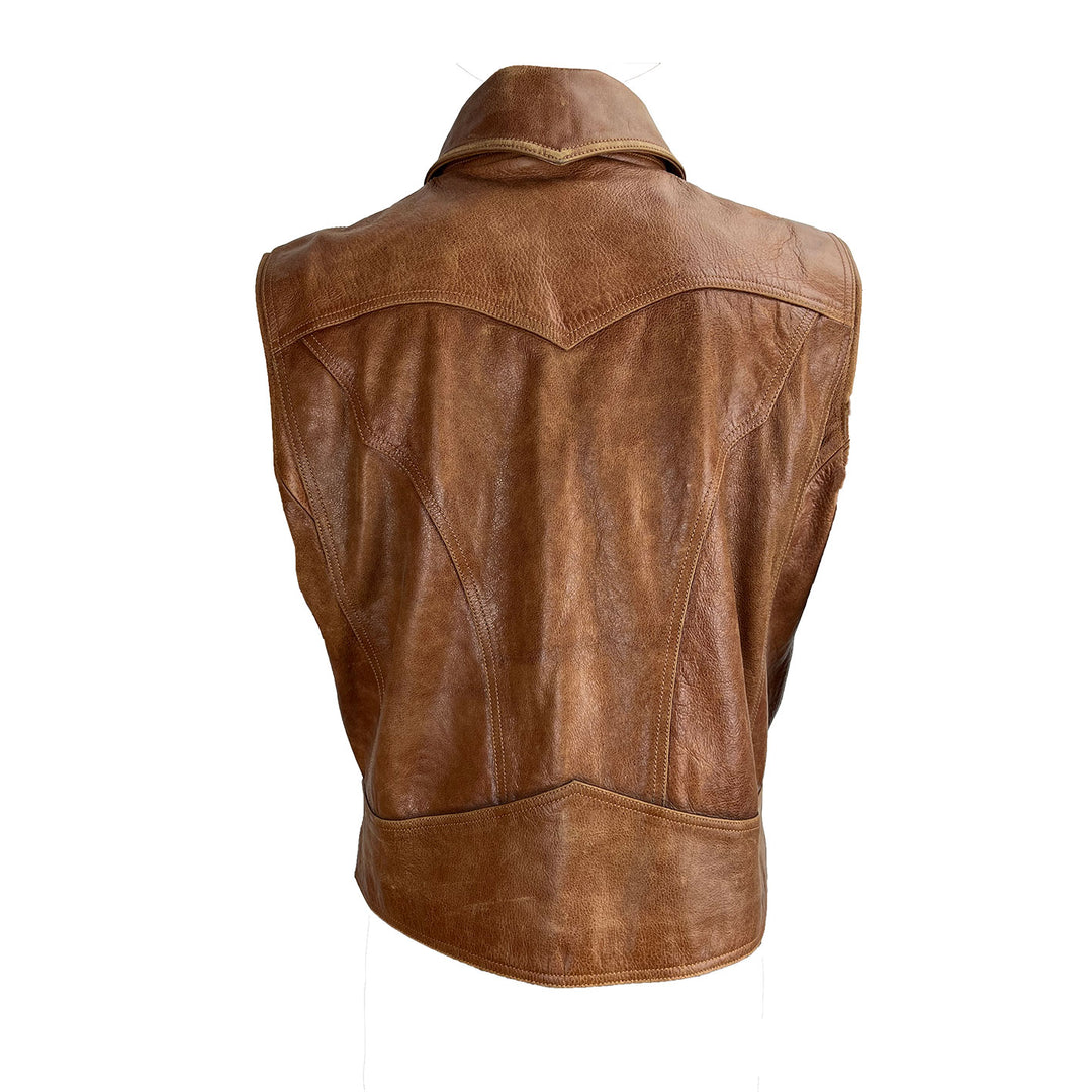 Men's Brown Leather Vest