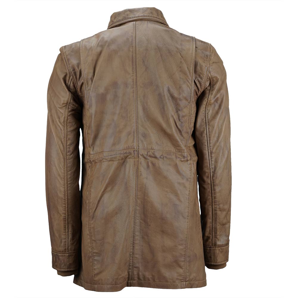 Mens Classic Vintage Safari Leather Jacket