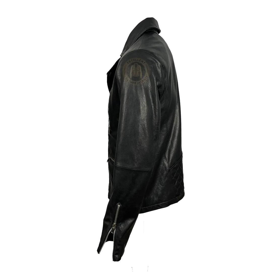 Men's Moto Black Leather Jacket