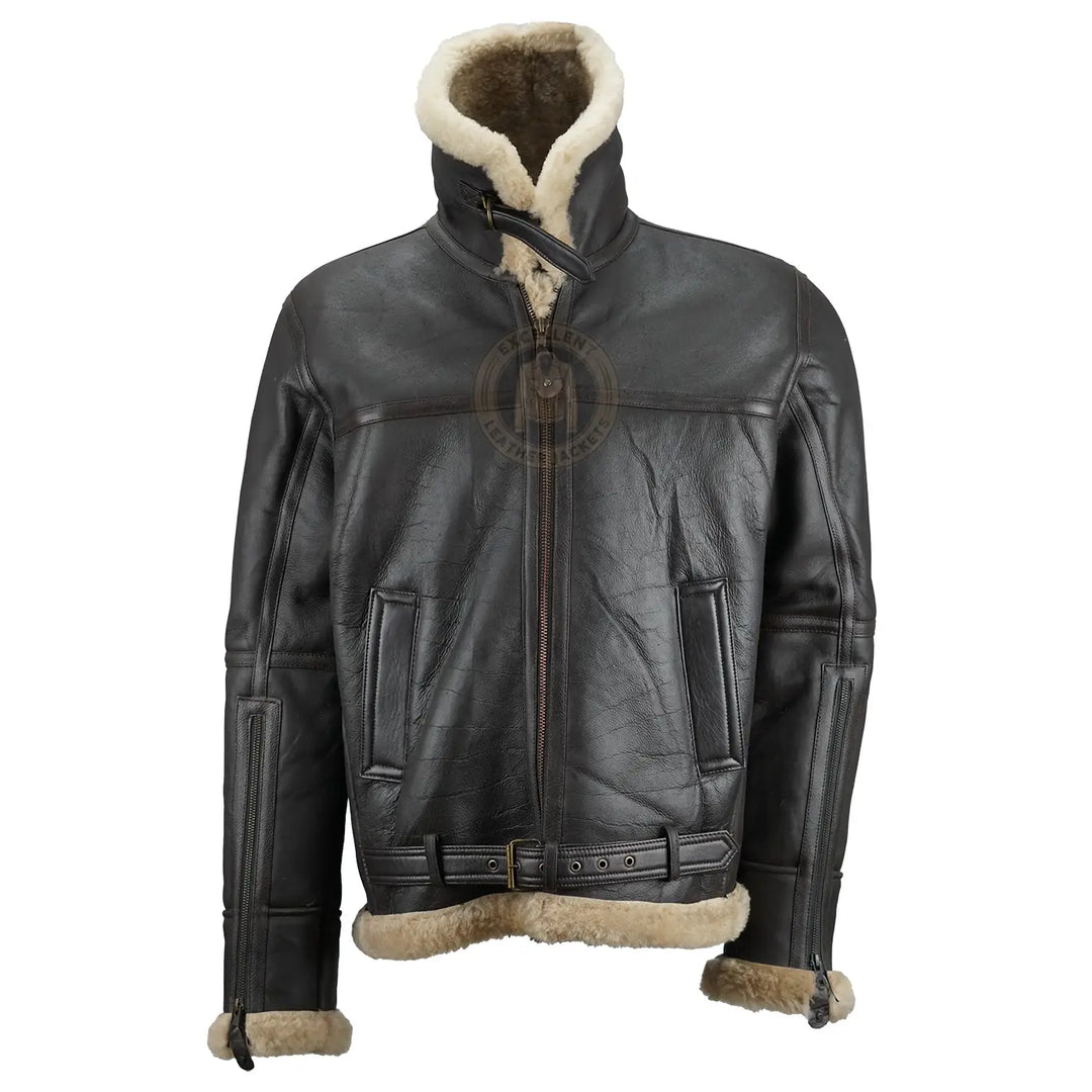 shearling lined leather jacket