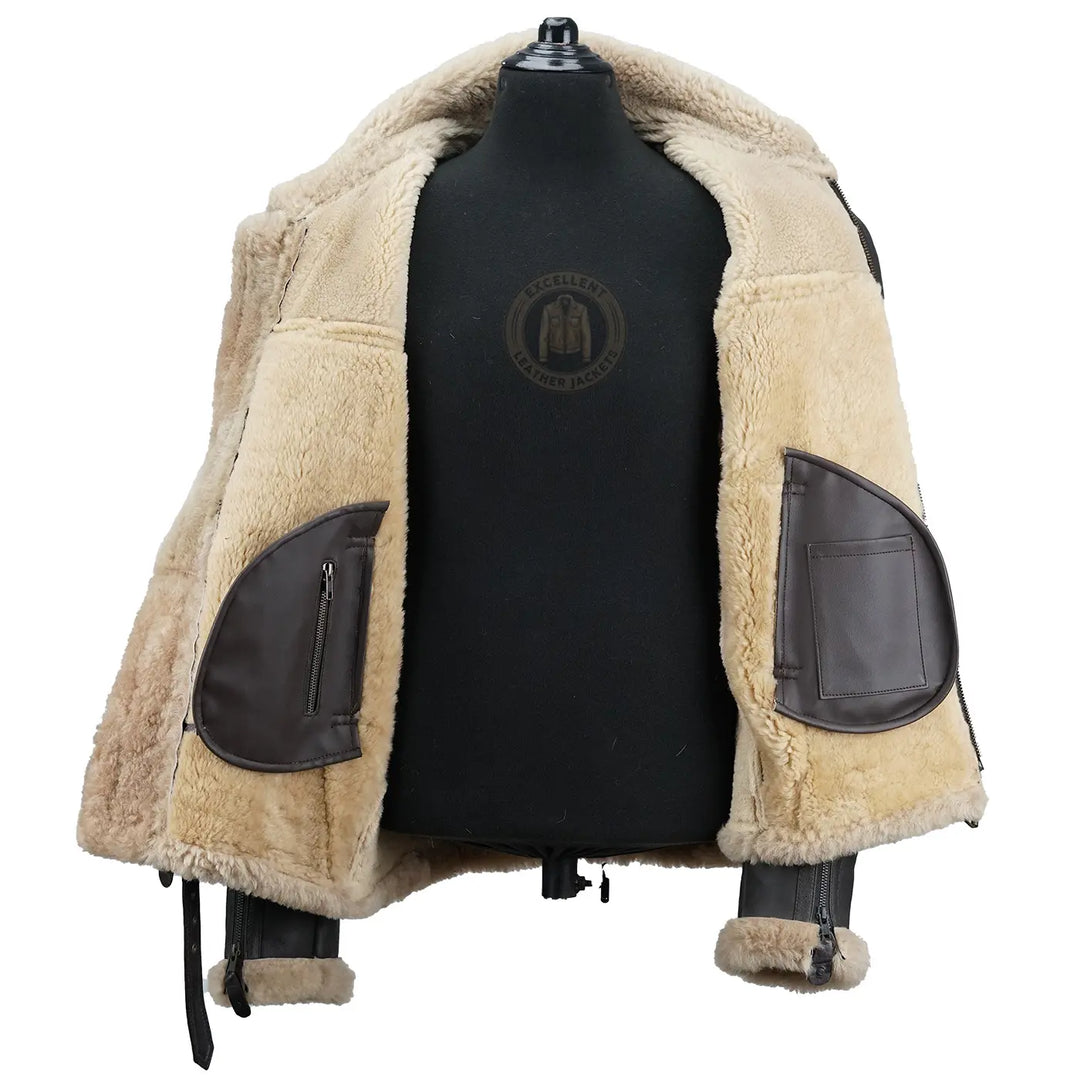 sheep skin aviator jacket