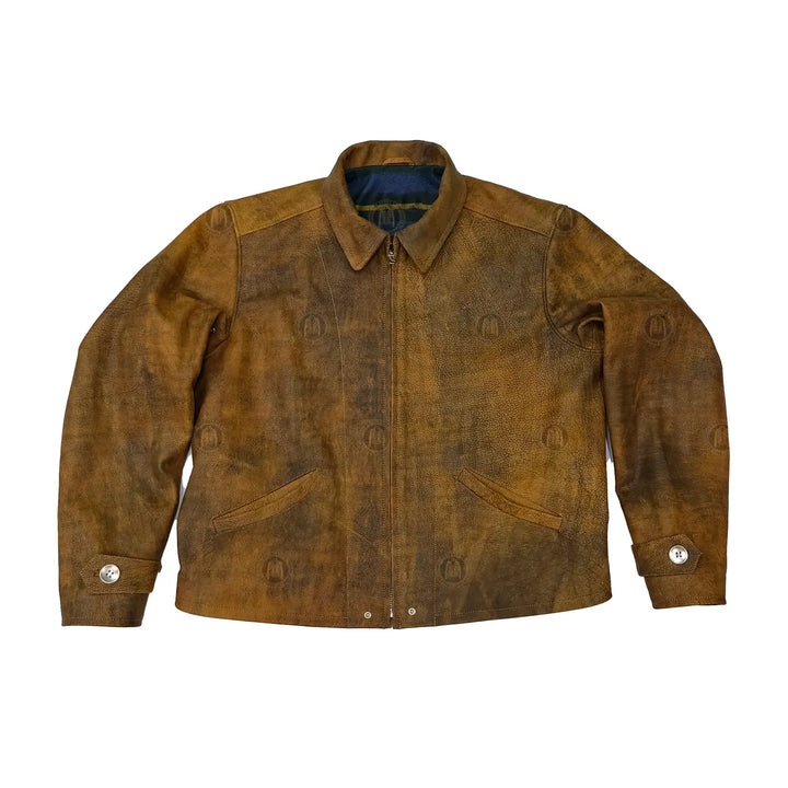 skyall distressed leater jacket