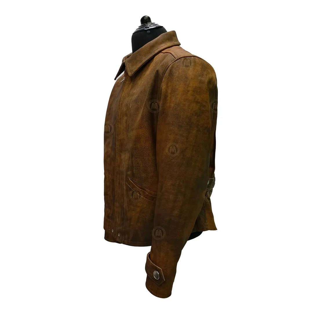 skyfall brown distressed leather jacket