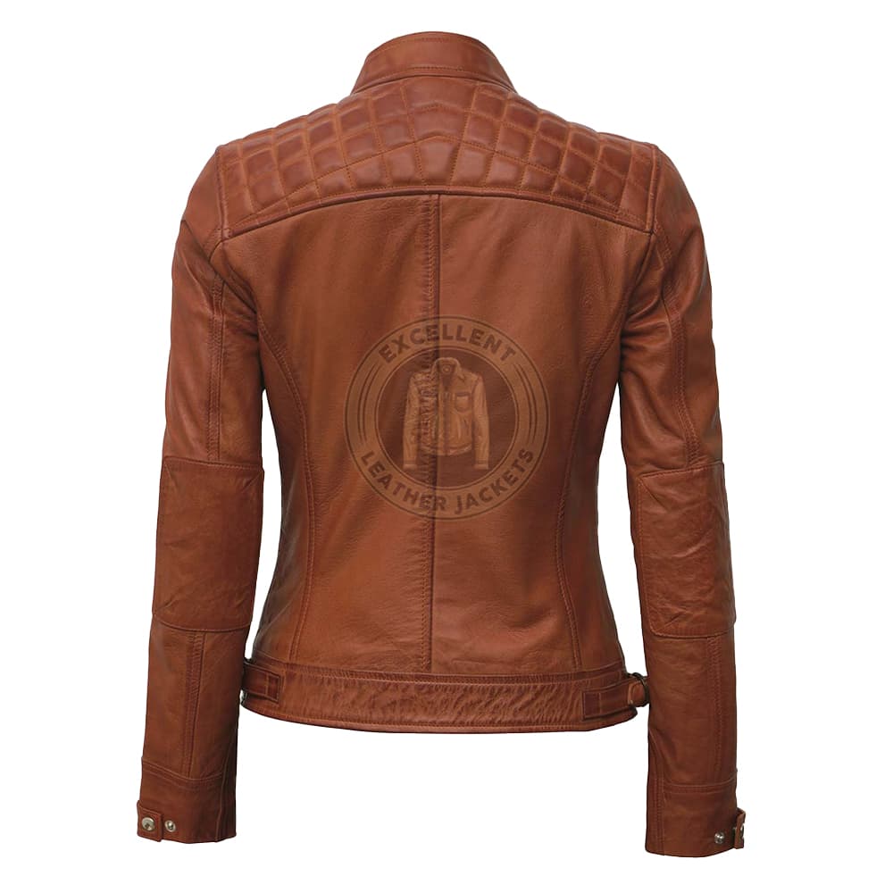 Women Tan Leather Jacket